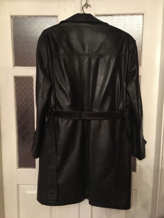 кожаное мужское пальто
