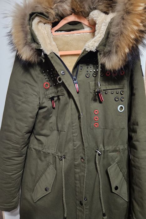 Zielona khaki kurtka parka Italy
