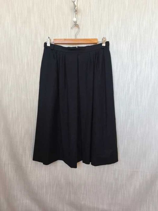 Spódnica z zakładkami czarna, 100% wełna, L