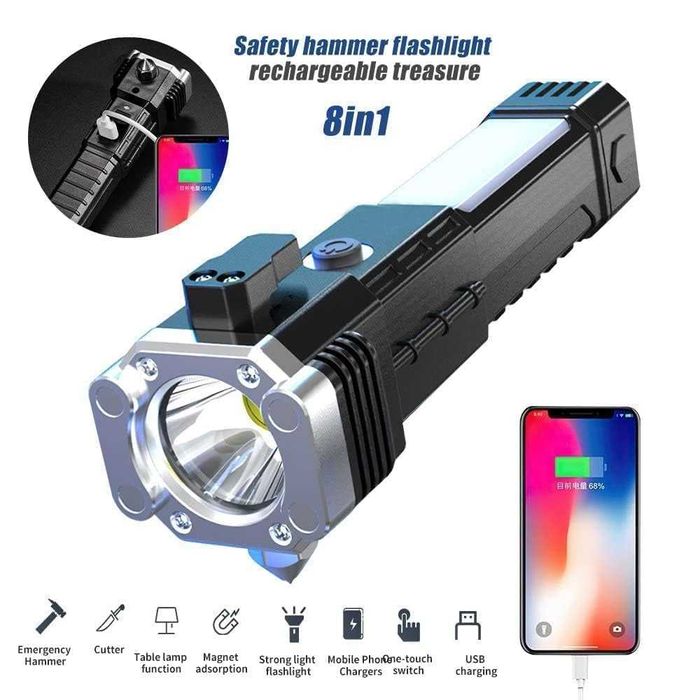 Світлодіодний ліхтарик USB-акумуляторна батарея led hammer torch