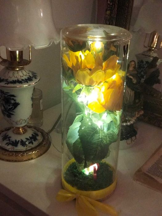 pote de flor com leds decorativa