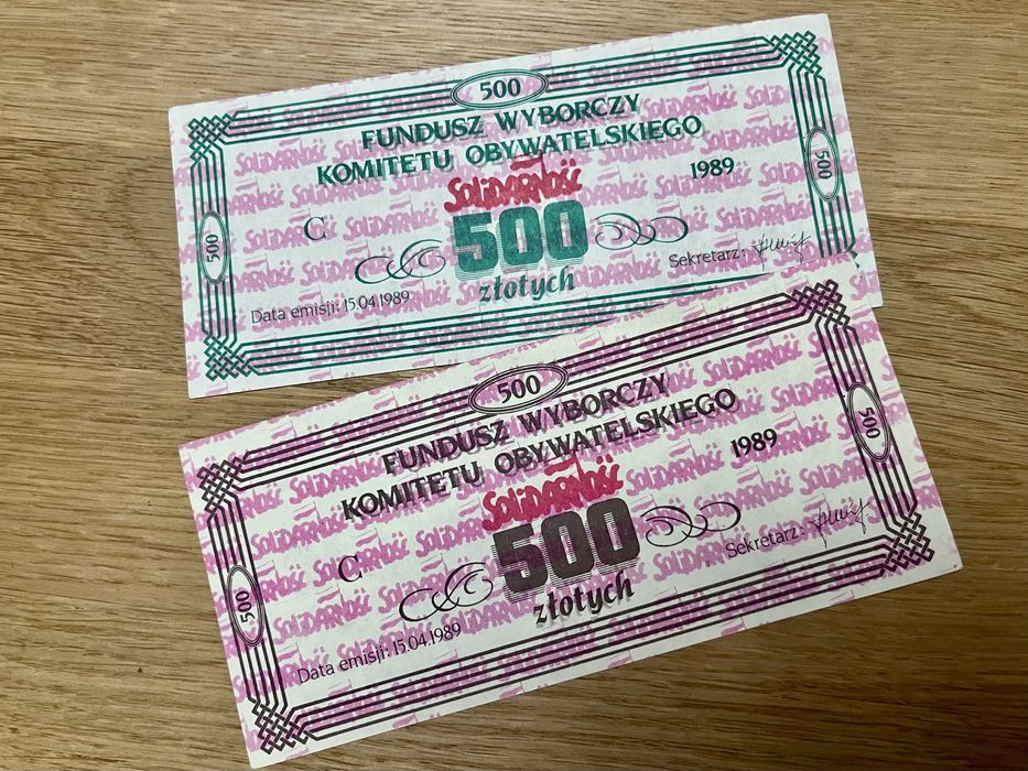 Cegiełki na Solidarność 2x 500 zł