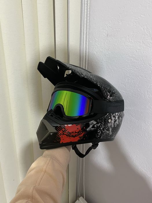 Кросовий мотошолом, шолом для ендуро, шлем для мопеда, оффроуд, хард