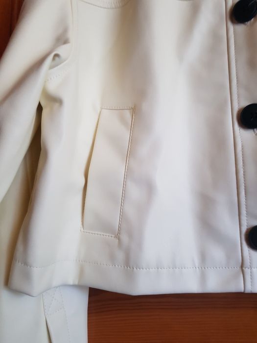 Kurtka ekoskóra ecru kremowy na sukienkę 42XL