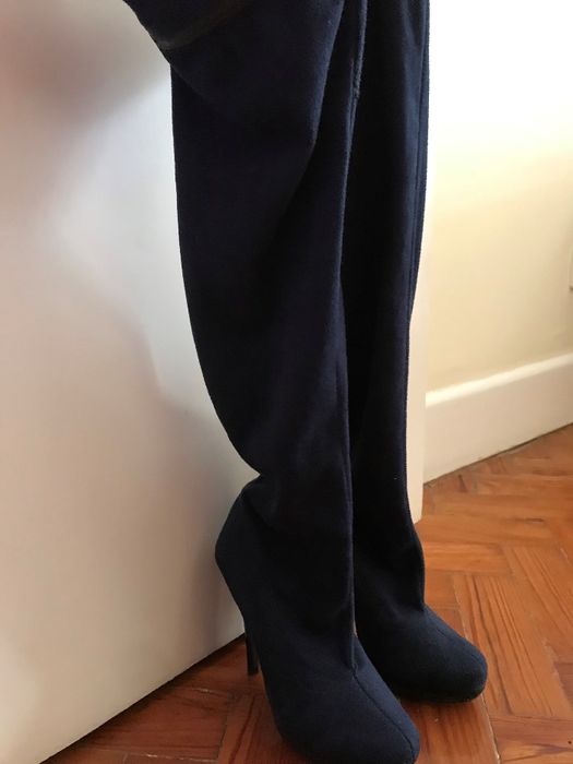 Botas azuis de camurça