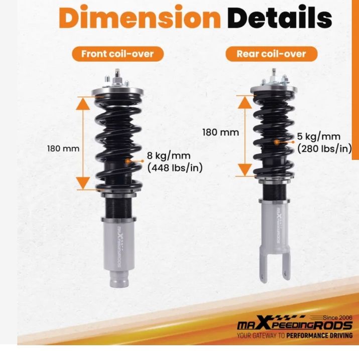 Coilovers Honda Civic / CRX 88-00 EE/EF/EG/EJ/EK/MB