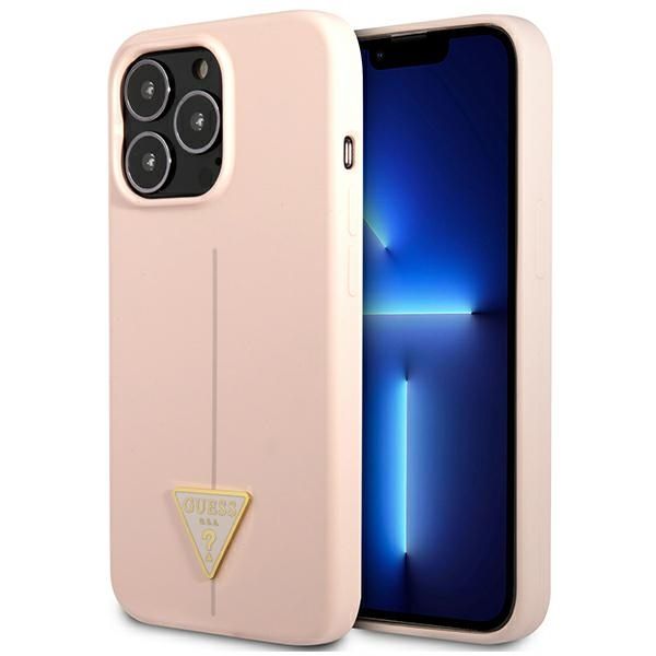 Guess GUHCP13XSLTGP iPhone 13 Pro Max 6,7 różowy/pink hardcase Silicone Triangle