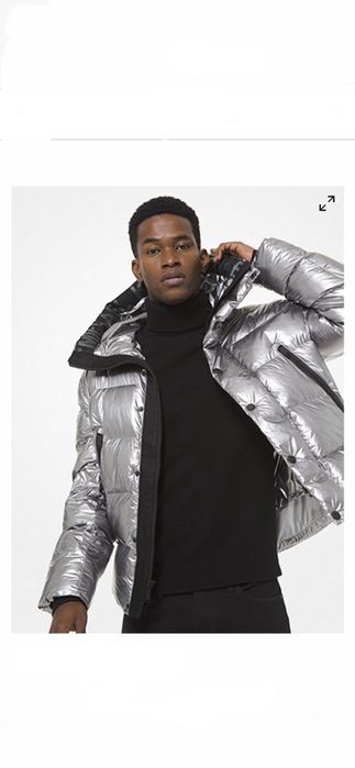 Michael Kors kurtka puchowa srebrna metaliczna XL