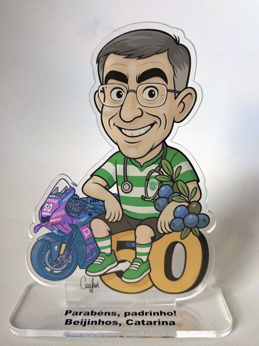 Caricaturas em troféu