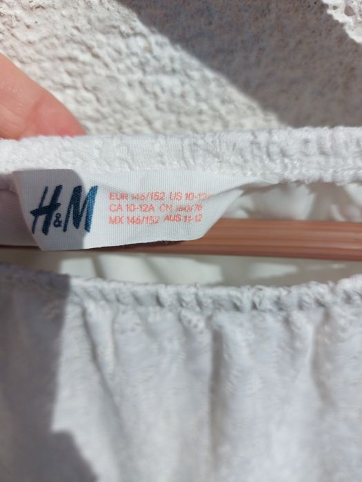 Ażurkowa biała bluzka  H&M 146-152