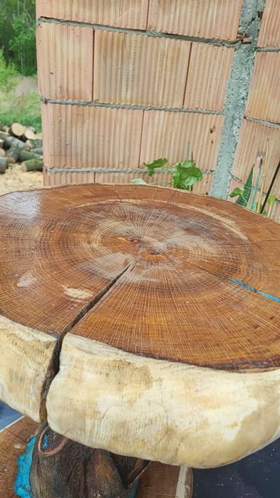 Stolik z litego dębu 54cm