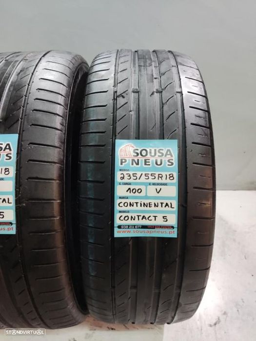 2 pneus semi novos 235-55r18 continental - oferta dos portes 140 euros