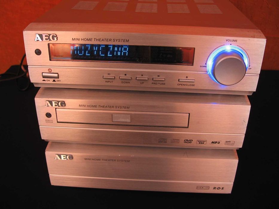 AEG Wieża Wzmacniacz Amplituner+CD Tuner z RDS+DVD Mp3 końcówka mocy