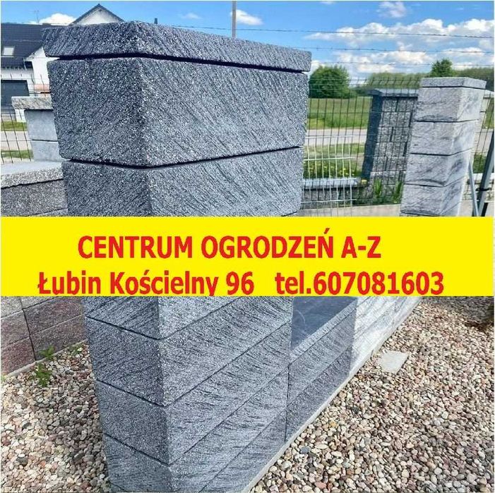 Bloczki ogrodzeniowe łupane Joniec Kost-bet / płot / brama