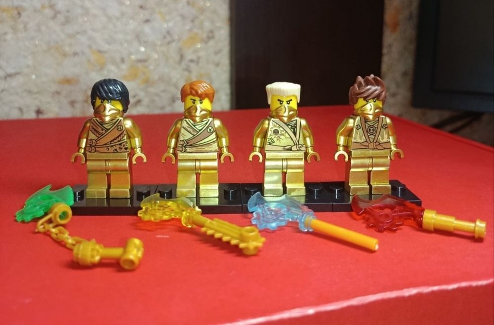 Лего Ніндзяго мініфігурки: Зейн, Джей, Кай, Коул. Кастом