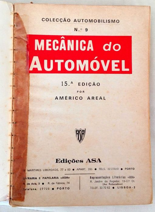Livro Mecânica do Automóvel (antigo)