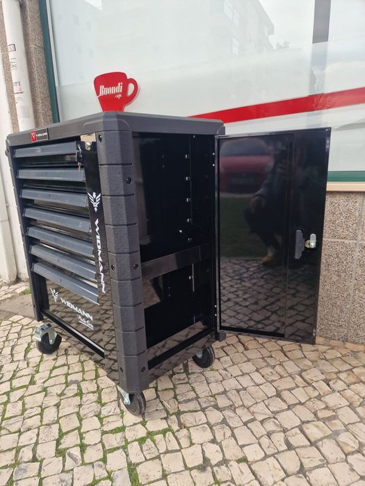 Carrinho de ferramentas7 gavetas 6 chaise + porta de lado
