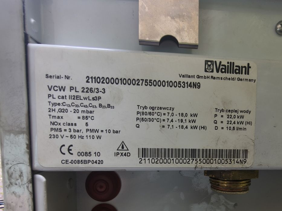 Vaillant wyminnik wtórny