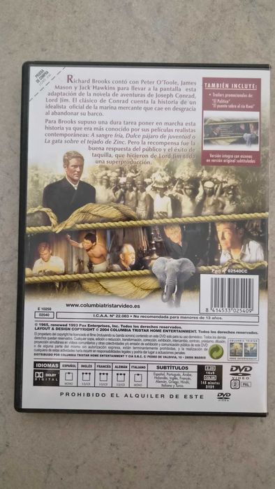 Lord Jim Peter O'Toole DVD