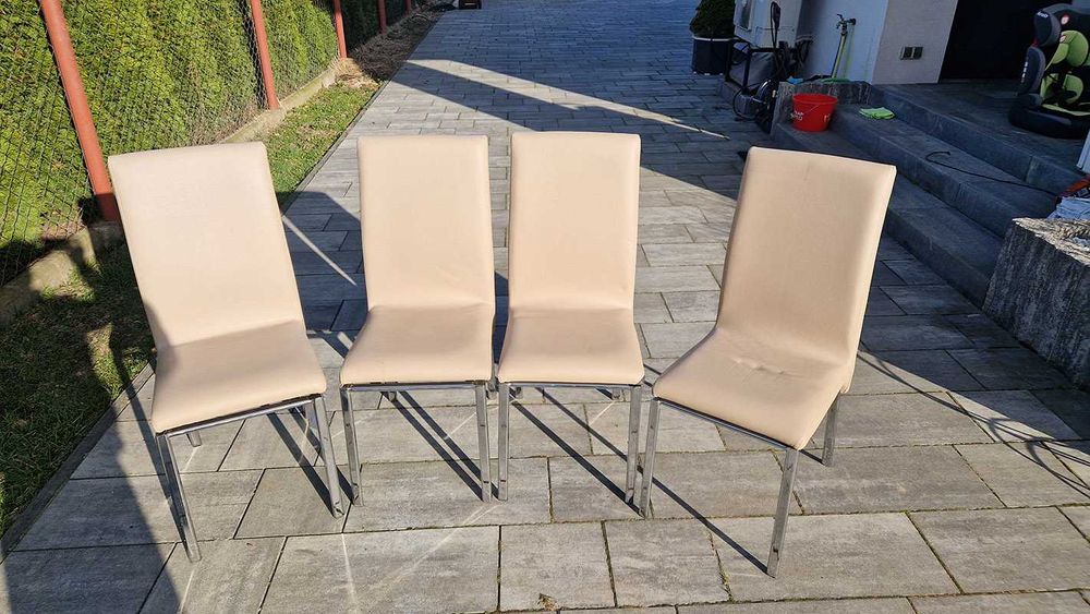 Krzesła skórzane do biura, jadalni, nie używane, dostępne 4szt.