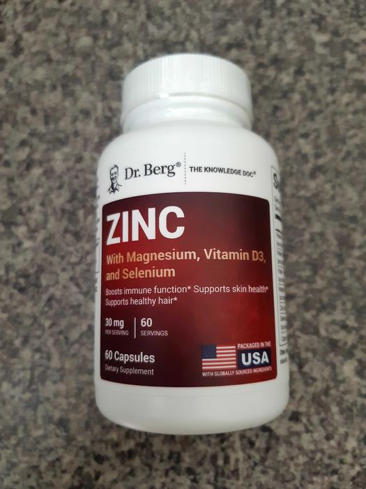 Цинк Zinc від  Dr. Berg 60 капсул