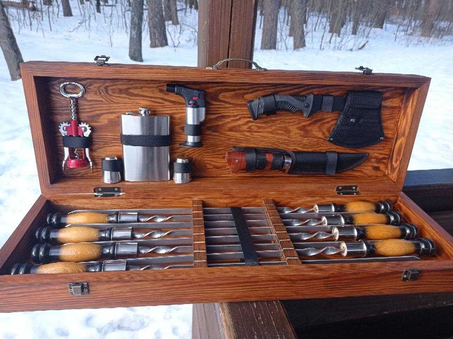 Наборы Шампуров в Кейсе.Подарок.Набор для Пикника.Подарочный кейс.