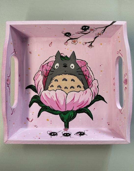 Caixa guarda jóias anime Totoro studio Ghibli pintado à mão