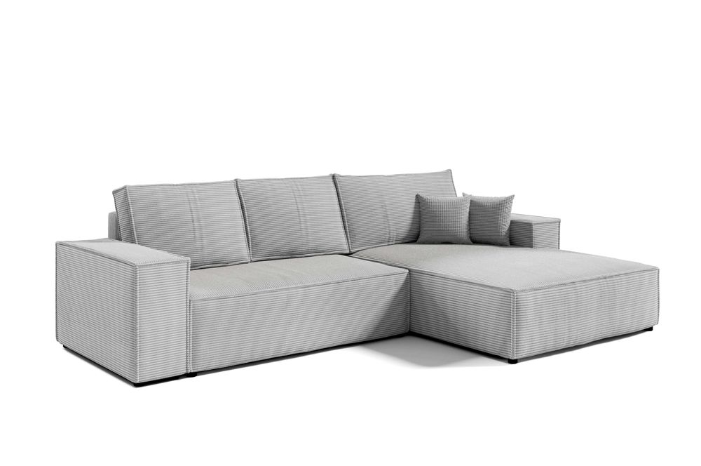 Narożnik rozkładany COBO 294cm sztruks sprężyna falista funkcja spania