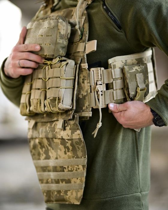 Плитоноска 7.62 розгрузка Sword піксель з напашником і підсумками