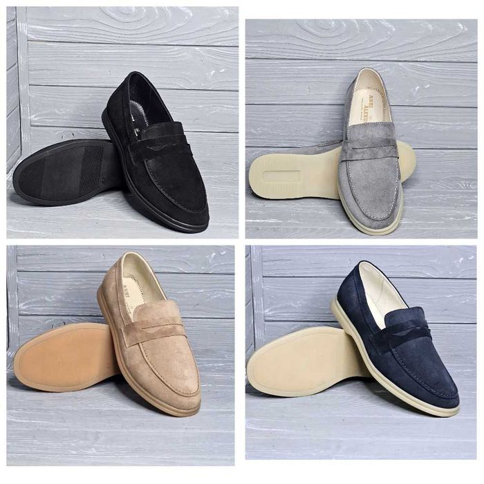 Мужские замшевые синие черные бежевые серые лоферы мокасины туфли!!!