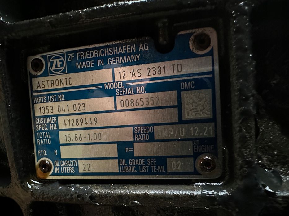 skrzynia biegów automat retarder zf 12as2331td iveco daf man renault