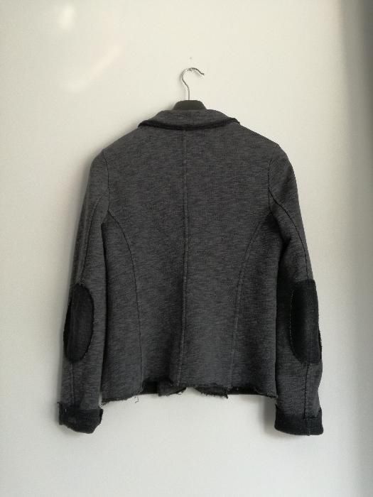 szara grafitowa melanż marynarka elastyczna miękka sportowa łaty