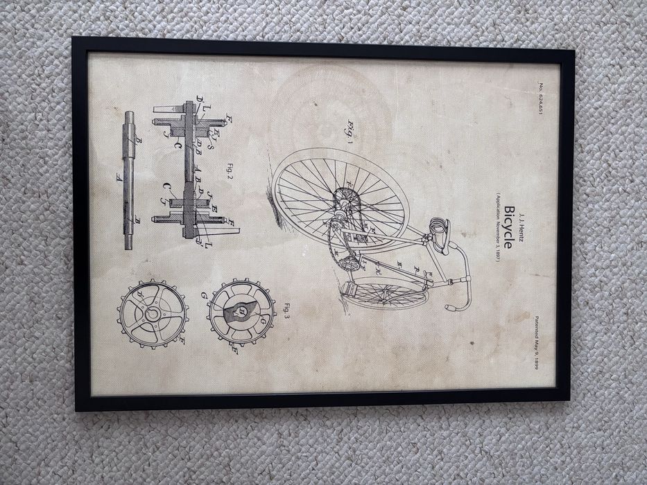 Plakat Rower z ramka 72x53