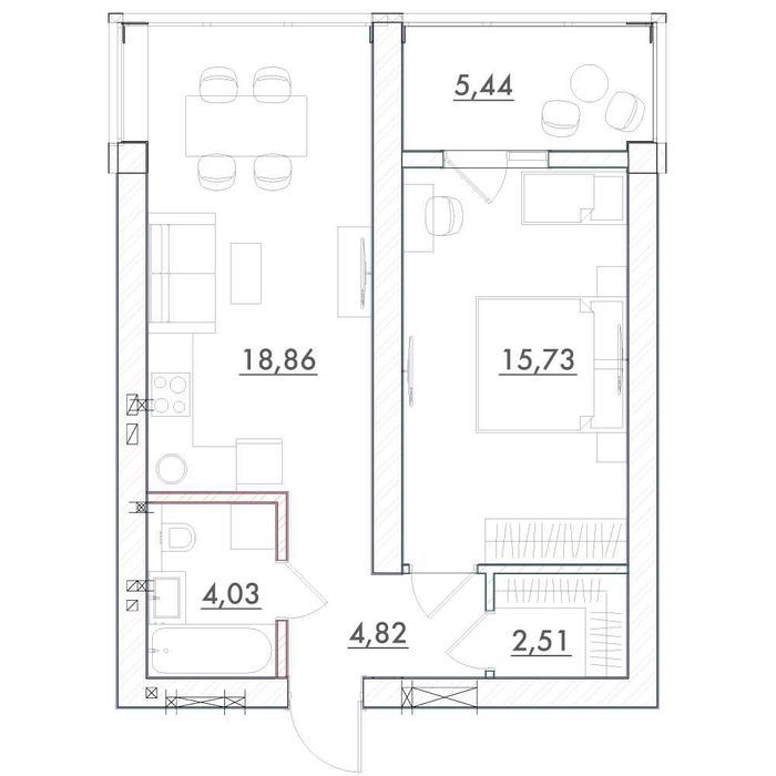 1-кімн. 50 кв.м. в новому сучасному ЖК Desna Park, Зазим'я