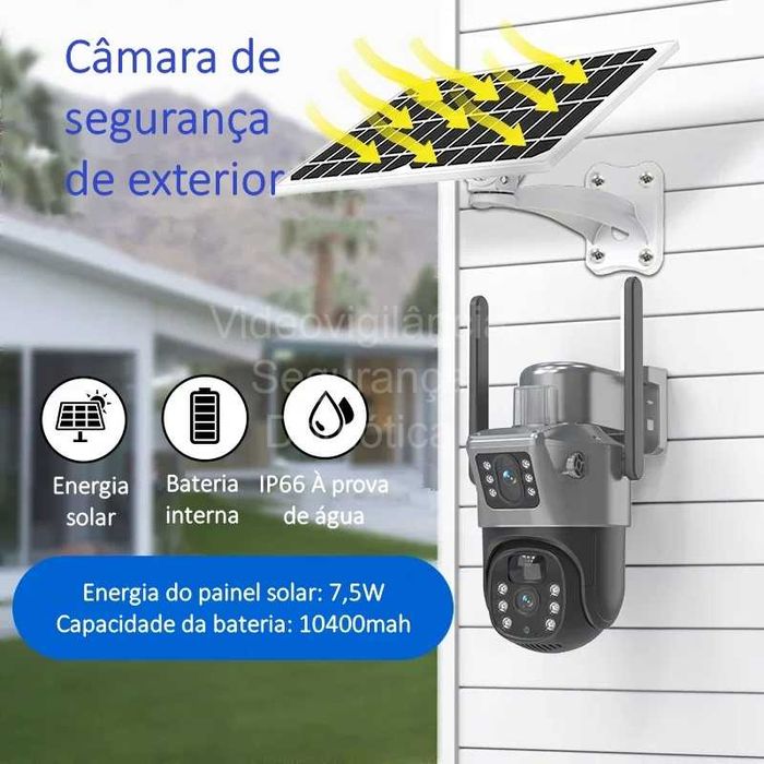 Câmara Solar ‼️ 8MP 4K ‼️ Sem Fios ‼️ WiFi 4G ‼️ Visão Noturna Cores