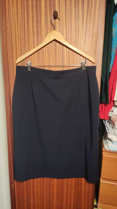 Saia midi vintage preta L/XL