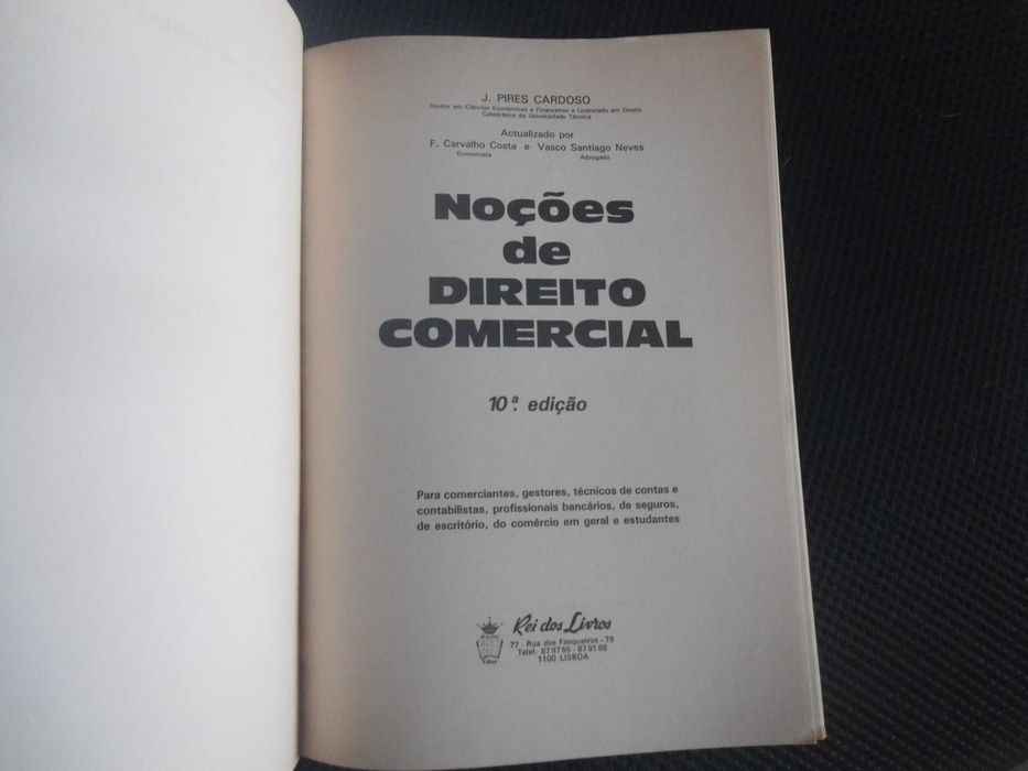 Noções de Direito Comercial por J. pires Cardoso