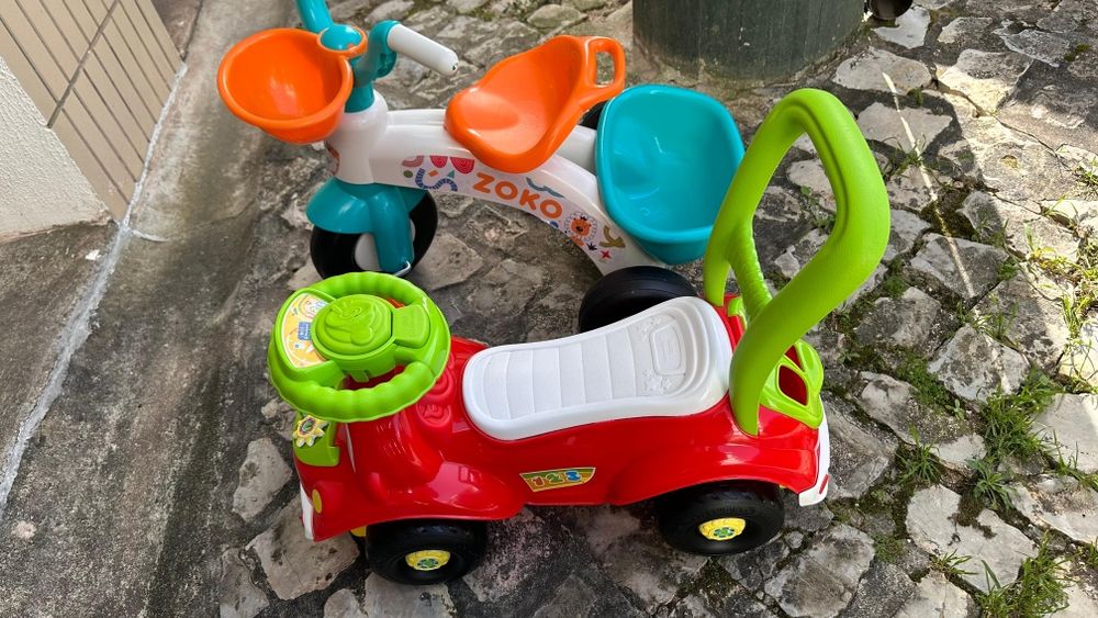 Andador CLEMENTONI Baby Ride-On Car 3 em 1 e Triciclo Zoko (Idade Míni