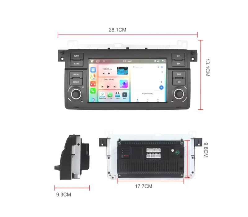 RÁDIO GPS ANDROID 15 BMW SÉRIE 3 E46 98-05 / COMPACTO 01-05 / CABRIO 00-06 / TOURING 99-05 / COUPÉ 98-06 7" 4GB+64GB