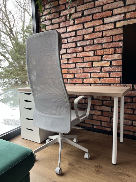 Biurko 140x60, ikea alex komoda z szufladami