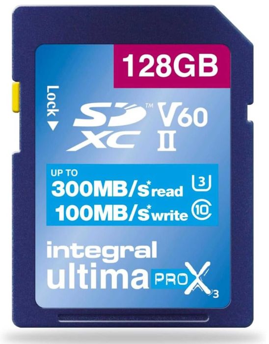 Cartão SD-V60. Integral UltimaPro X3 128GB UHS-II V60 – 300MB/s Leitura | Profissional
