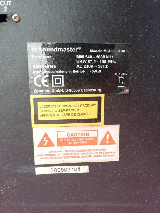wieża Soundmaster z odtwarzaczem płyt winylowych MCD 5020 MP3 03/2006
