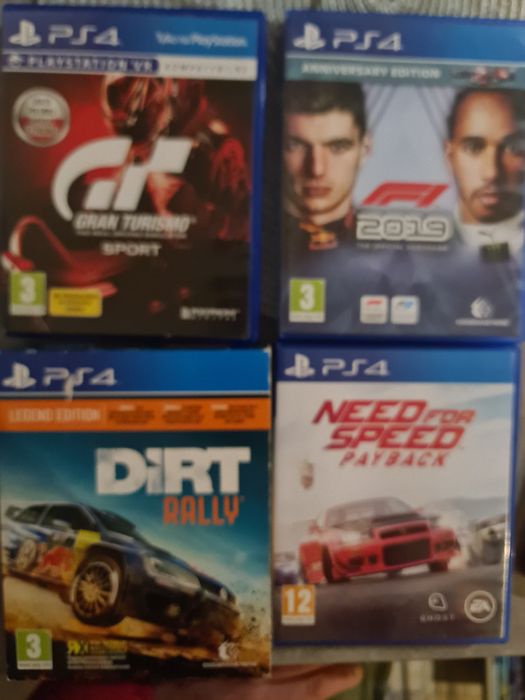 Gry wyścigowe Ps4 slim Pro Ps5- need for speed F1 2019 Dirt Rally GT
