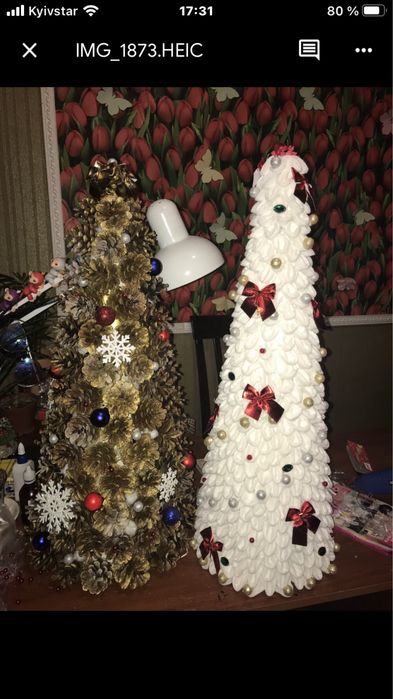 Зимняя, новогодняя поделка елочка из фатина