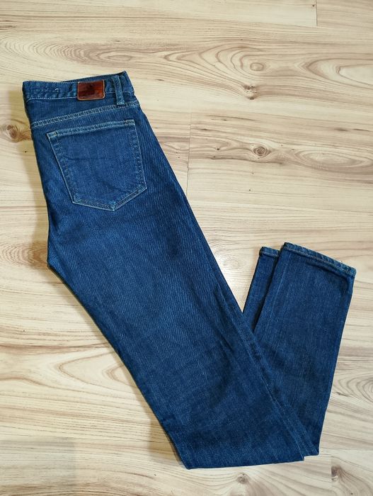 Niebieskie Damskie Spodnie Jeansowe Dżinsowe Ralph Lauren Denim Skinny Fit
