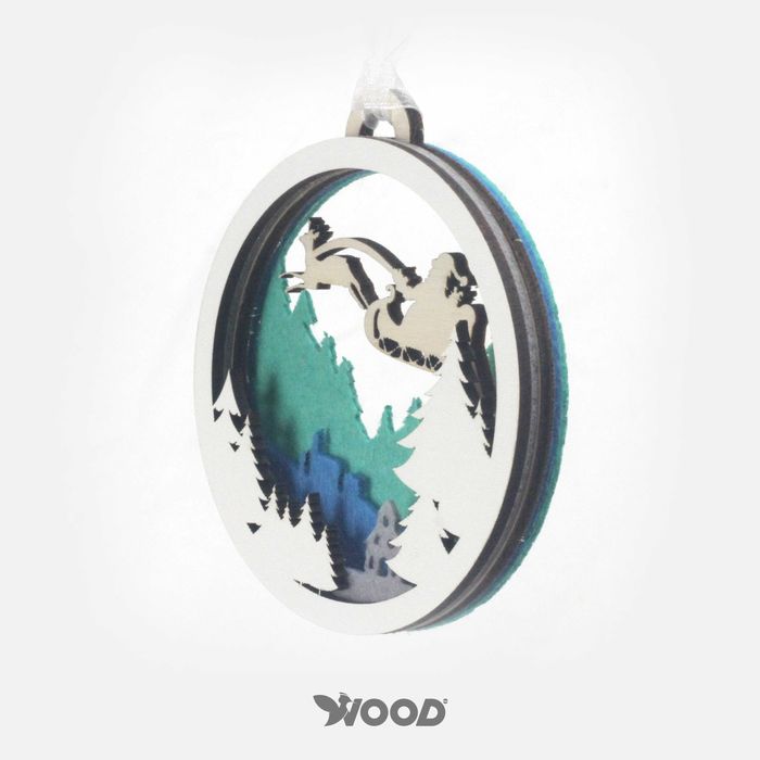 Enfeites/Bolas de Natal em Madeira - efeito 3D