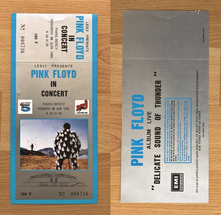 Bilhetes concertos eventos autocolante merchadising pink floyd ramones