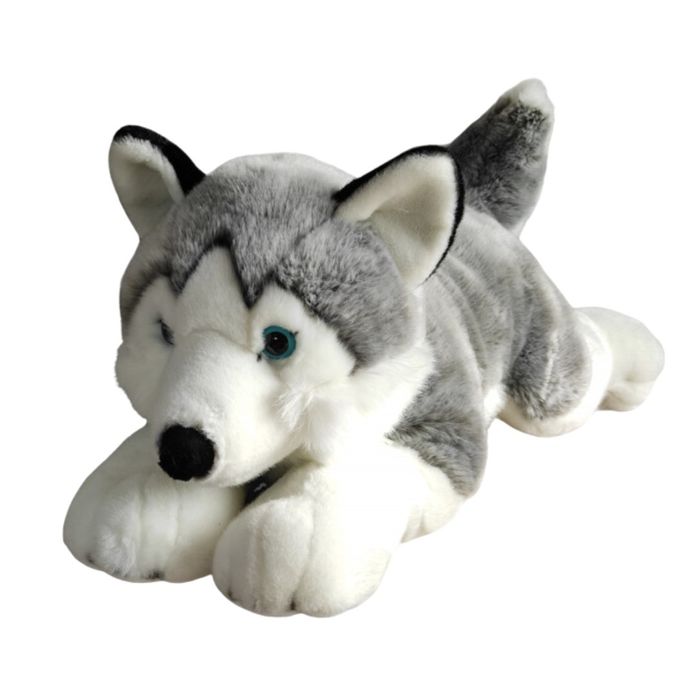 Maskotka Pies Husky Leżący Duży Pluszak 62cm Miękka Przytulanka Miś