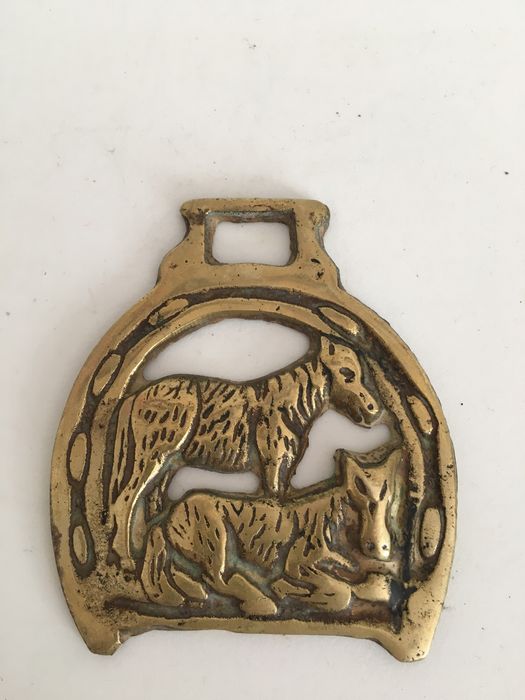 Zawieszka mosiężna ozdobna Konie? vintage