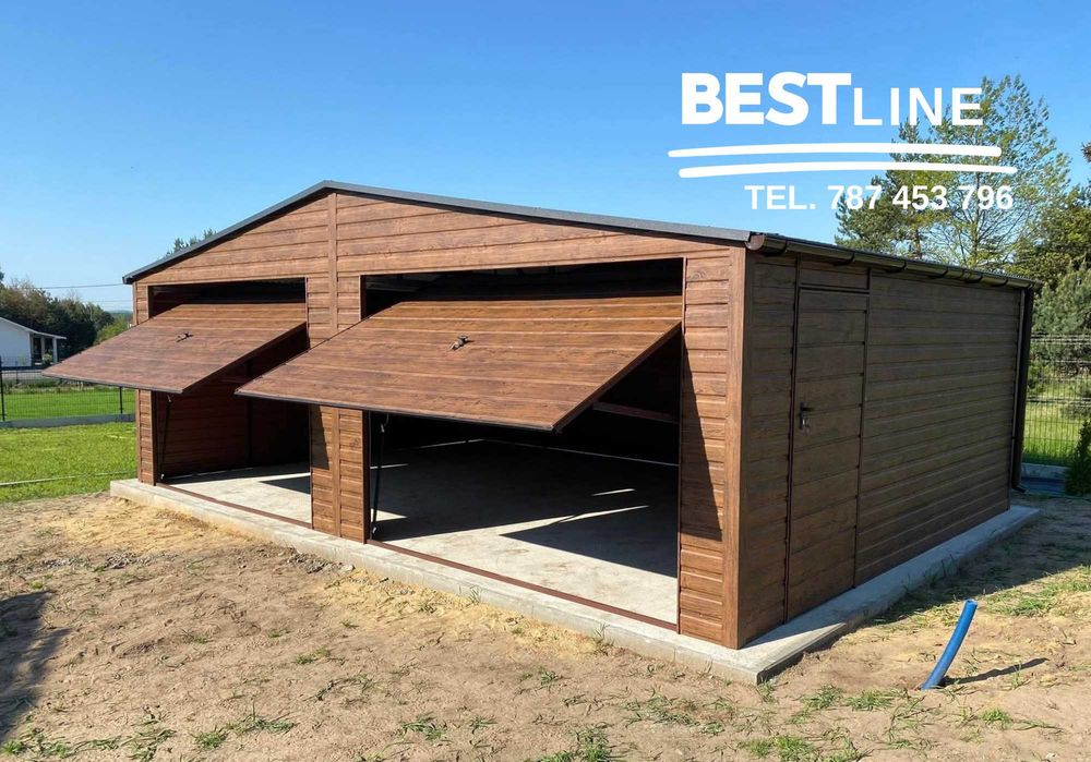 Garaż drewnopodobny 7m x 6m. Konstrukcja z profili OCYNKOWANYCH!